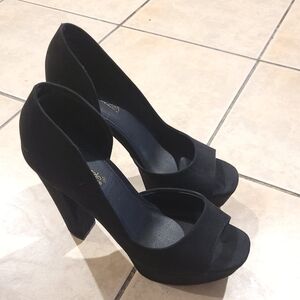 Elegant Black Women's Peep Toe Heels